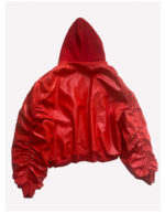 Oversized Hooded Faux Leather Bomber – view 33