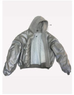 Oversized Hooded Faux Leather Bomber – view 39