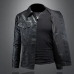 Woven-Texture Faux Leather Jacket – view 2