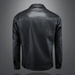 Woven-Texture Faux Leather Jacket – view 3