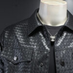 Woven-Texture Faux Leather Jacket – view 4