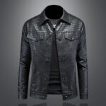 Woven-Texture Faux Leather Jacket – view 8