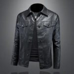 Woven-Texture Faux Leather Jacket – view 9