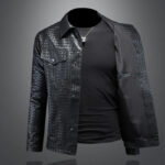 Woven-Texture Faux Leather Jacket – view 10