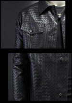 Woven-Texture Faux Leather Jacket – view 13