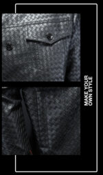 Woven-Texture Faux Leather Jacket – view 14