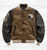 Brown Patchwork Varsity Jacket – view 8