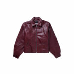 Burgundy Embroidered Letter Jacket – view 4