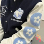 Towel-Embroidered Baseball Jersey Jacket – view 8