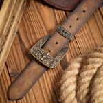 Distressed Western Belt with Antique Buckle – view 3