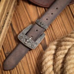 Distressed Western Belt with Antique Buckle – view 6