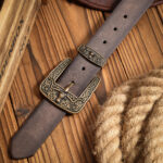 Distressed Western Belt with Antique Buckle – view 7