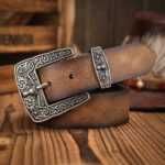 Distressed Western Belt with Antique Buckle – view 10