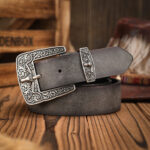 Distressed Western Belt with Antique Buckle – view 12