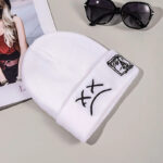 Sad Face Embroidered Beanie – view 5