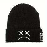 Sad Face Embroidered Beanie – view 6